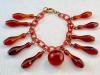 BB157 tortoise bakelite bowling charm bracelet 